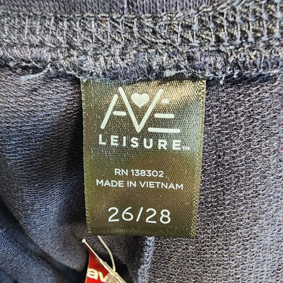 Ave Leisure French Terry Lounge Pants Size 26/28 Drawstring Blue Straight Leg - Picture 11 of 11